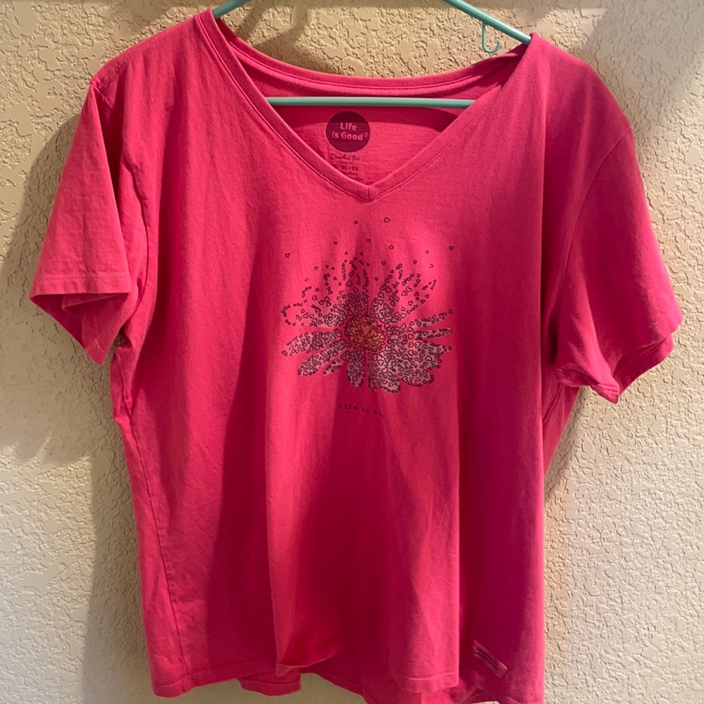 Women’s life is good pink t shirt size XL